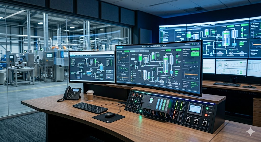 Panel PLC untuk sistem kontrol mesin industri
