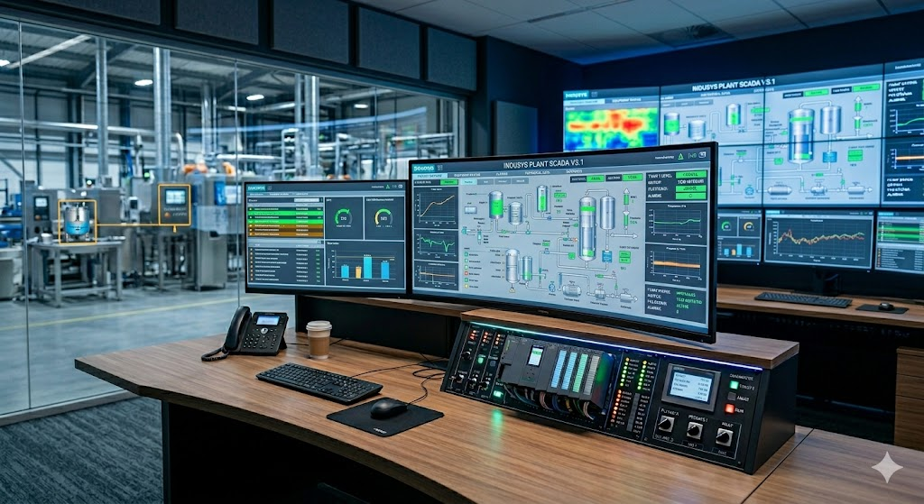Dashboard SCADA untuk monitoring proses industri